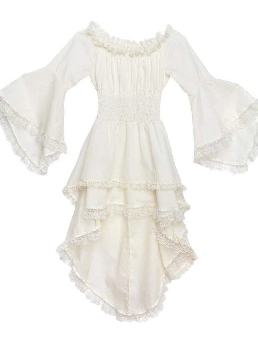 RenFaire Cosplay Pirate Wench Dress S/M White Lace Fairy